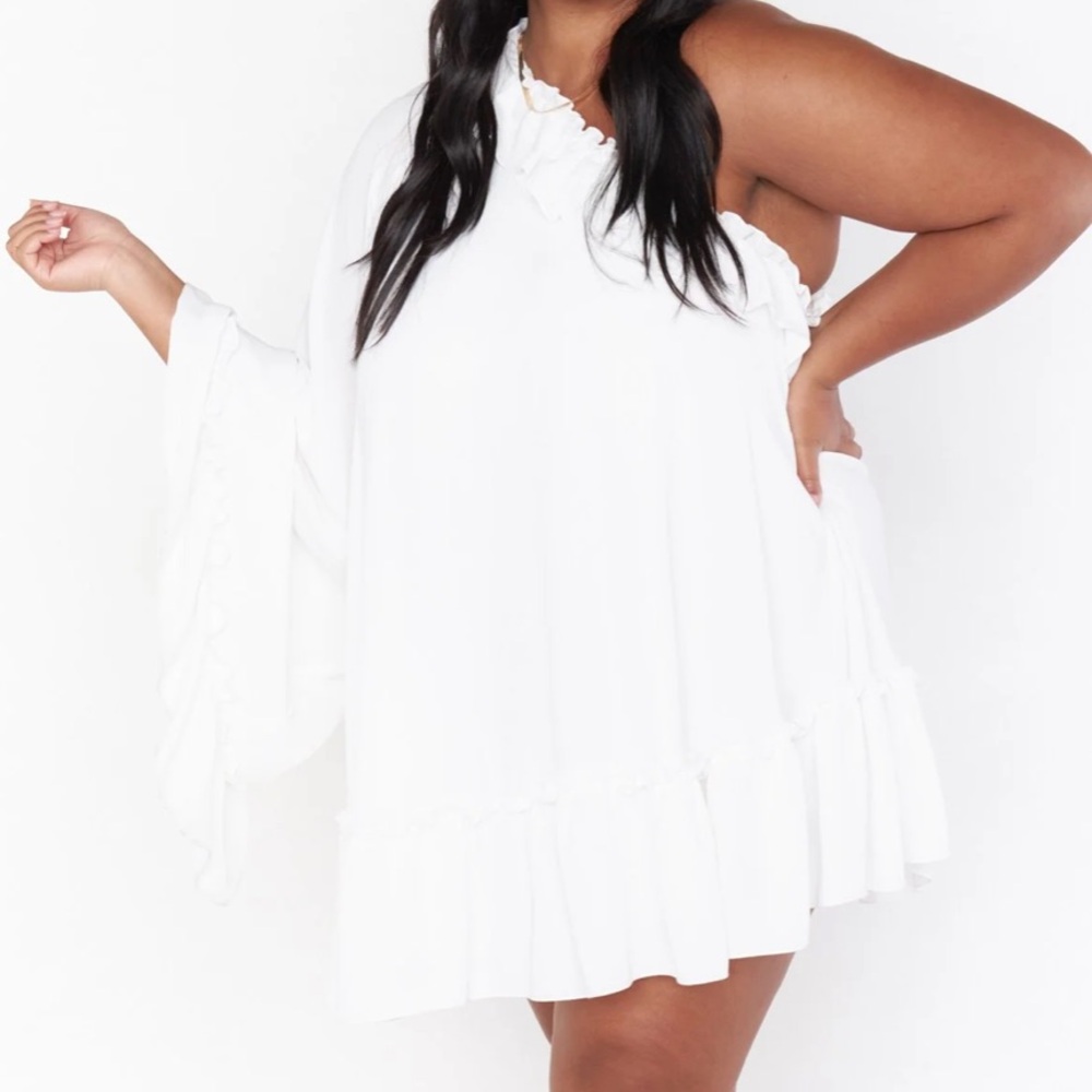 Elegant White Ruffle Dress